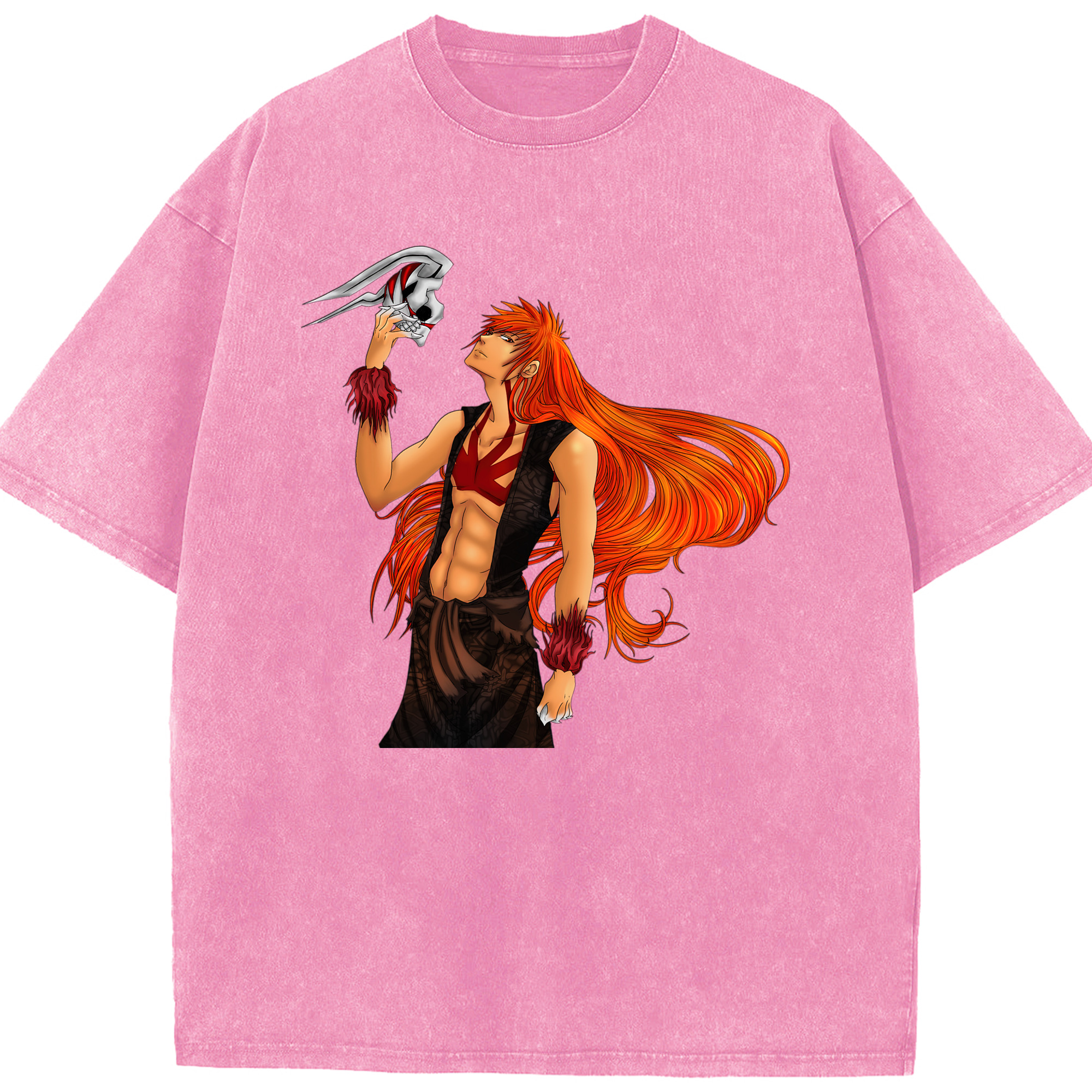 （画像用） ブリーチ 黒崎一護（くろさき いちご）BLEACH Kurosaki Ichigo 綿100% ヴィンテージ風 半袖Tシャツ（フロントプリント）